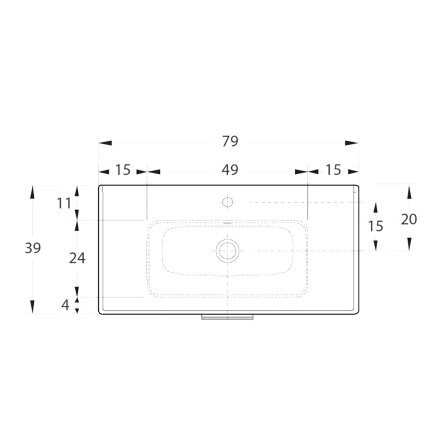 Composizione bagno Cubi&Co serie Grace 80 cm con consolle in ceramica - Rovere Tropea