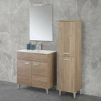 Composizione bagno Cubi&Co serie Grace 80 cm con consolle in ceramica - Rovere Tropea