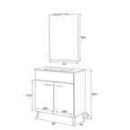 Composizione bagno Cubi&Co serie Grace 80 cm con consolle in ceramica - Bianco lucido