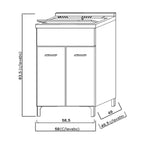 Mobile lavatoio da terra Cubi&Co linea Star 60 cm con vasca in resina - Grigio