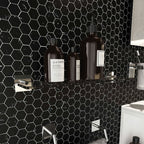  Mensola vetro da incollo della collezione 'Stick' by Cosmic - cm 40 - supporti in ottone cromato by CeramicStore | Lo specialista del tuo bagno
