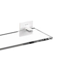  Mensola vetro da incollo della collezione 'Stick' by Cosmic - cm 40 - supporti in ottone verniciato bianco by CeramicStore | Lo specialista del tuo bagno