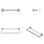  Mensola vetro da incollo della collezione 'Stick' by Cosmic - cm 40 - supporti in ottone verniciato bianco by CeramicStore | Lo specialista del tuo bagno