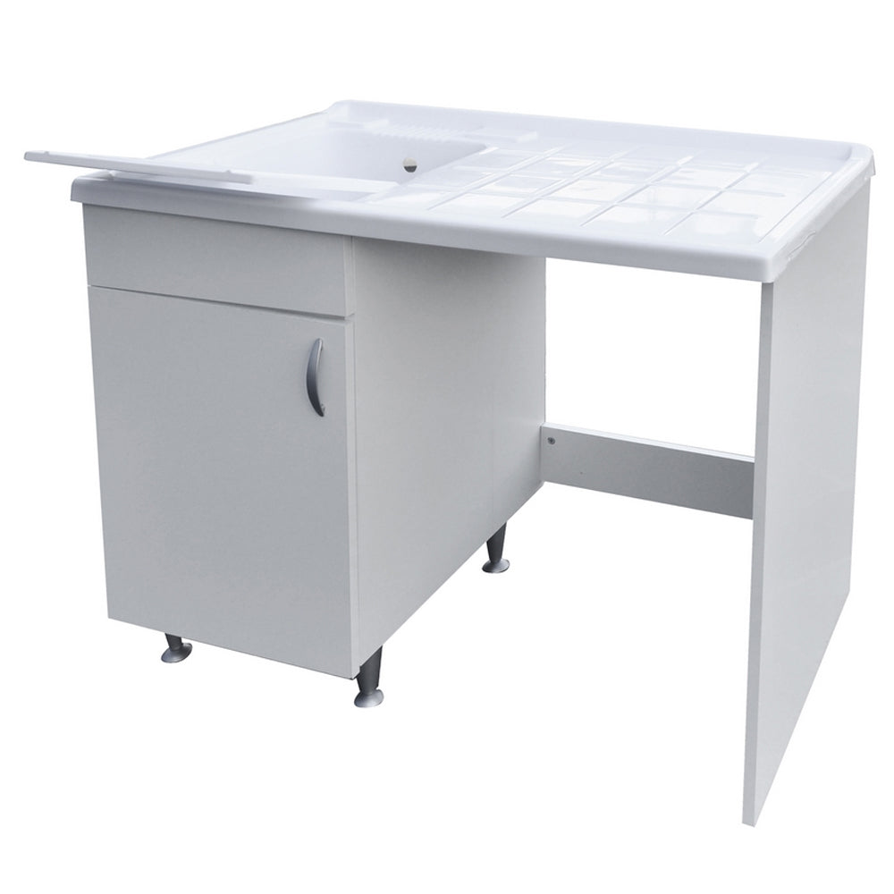 Mobile coprilavatrice 60X108 con lavatoio lavanderia e piano di appoggio. Versione con lavatrice a Destra by CeramicStore | Lo specialista del tuo bagno