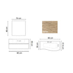  Mobile bagno sospeso con specchiera e lavabo integrato modello Emme - Sanremo by CeramicStore | Lo specialista del tuo bagno