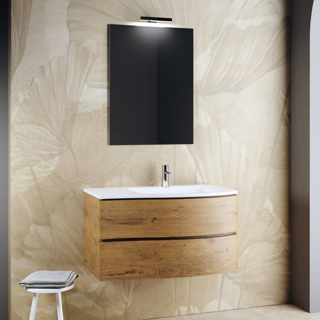 Mobile bagno sospeso con specchiera e lavabo integrato modello Emme - Sanremo by CeramicStore | Lo specialista del tuo bagno