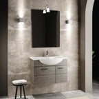 Mobile bagno sospeso con specchiera e lavabo modello Barone - Palissandro/Larice by CeramicStore | Lo specialista del tuo bagno