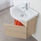 Composizione bagno sospesa Cubi&Co Star 55 cm con specchio - Larice
