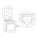 Composizione bagno sospesa Cubi&Co Star 55 cm con specchio - Bianco lucido