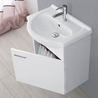 Composizione bagno sospesa Cubi&Co Star 55 cm con specchio - Bianco lucido