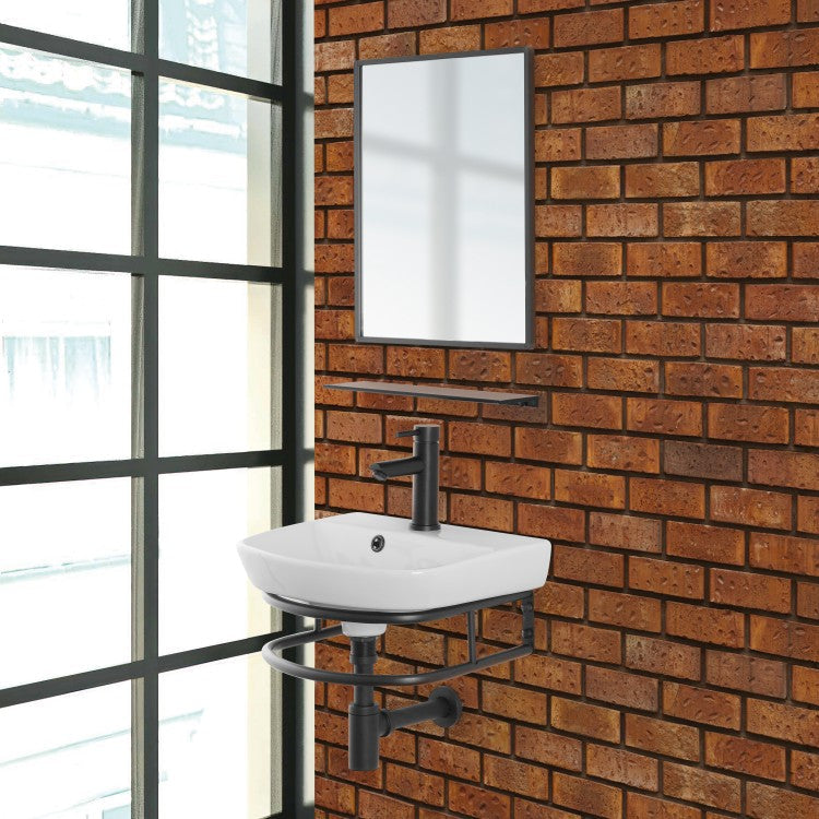 Composizione bagno Cubi&Co serie Forge 45cm in metallo - Nero