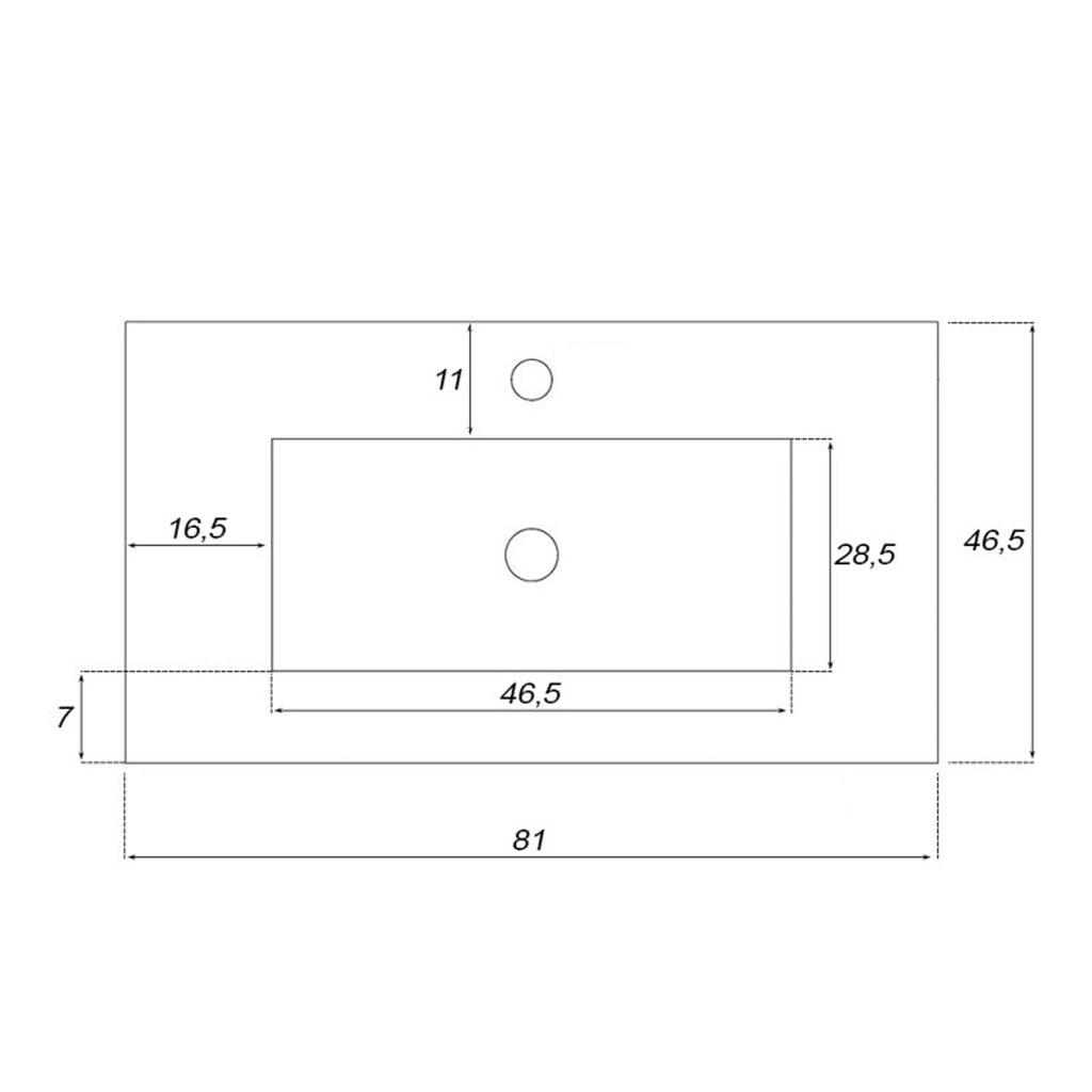 Composizione bagno sospesa Cubi&Co Star 80 cm con cassettoni - Bianco lucido