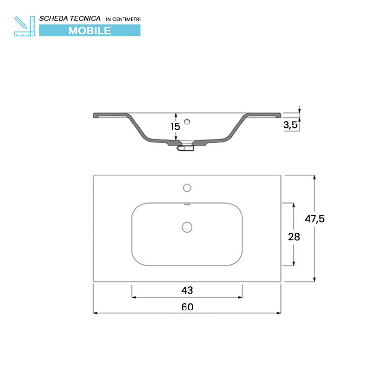 Composizione bagno Cubi&Co serie Forge 60 cm in metallo - Nero