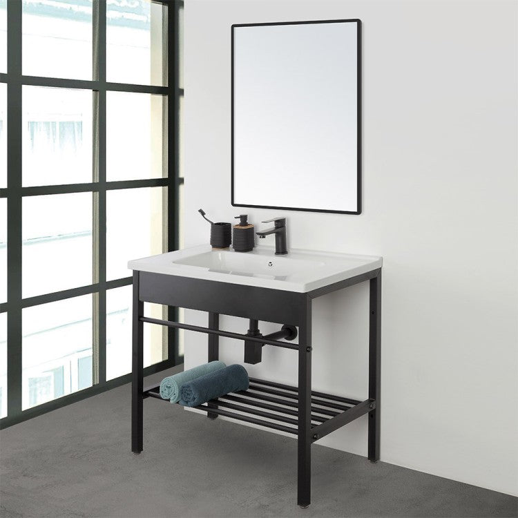 Composizione bagno Cubi&Co serie Forge 60 cm in metallo - Nero
