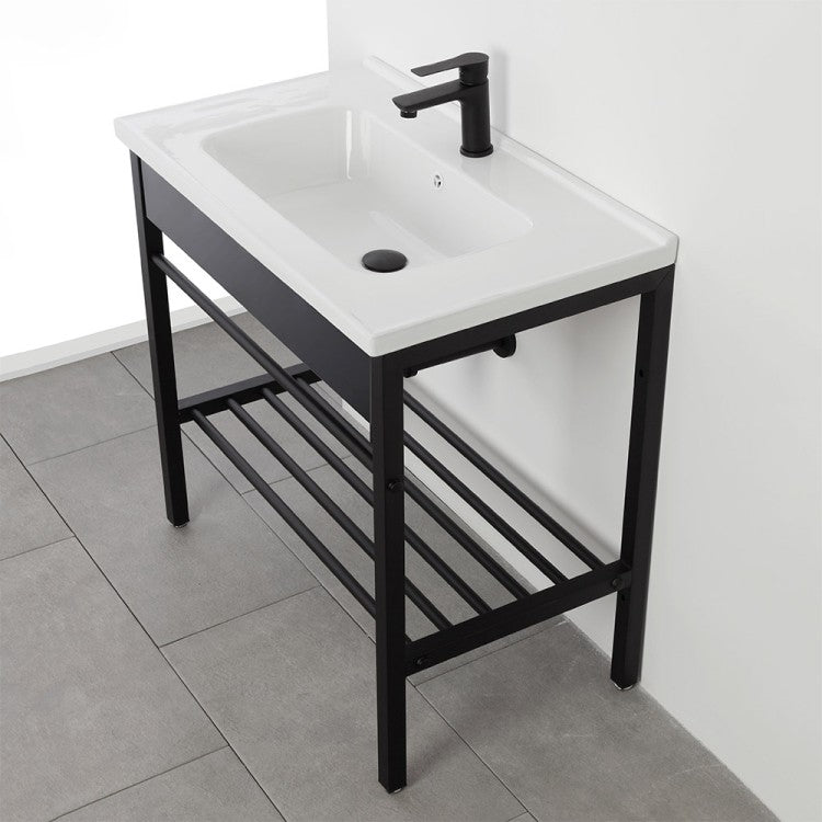 Composizione bagno Cubi&Co serie Forge 80 cm in metallo - Nero