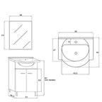 Composizione bagno a terra Cubi&Co serie Star 55 cm con specchio - Larice