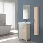 Composizione bagno a terra Cubi&Co serie Star 55 cm con specchio - Larice