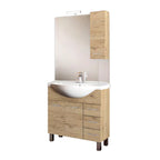  Lavabo 85 e Specchiera finitura Quercia Naturale by CeramicStore | Lo specialista del tuo bagno