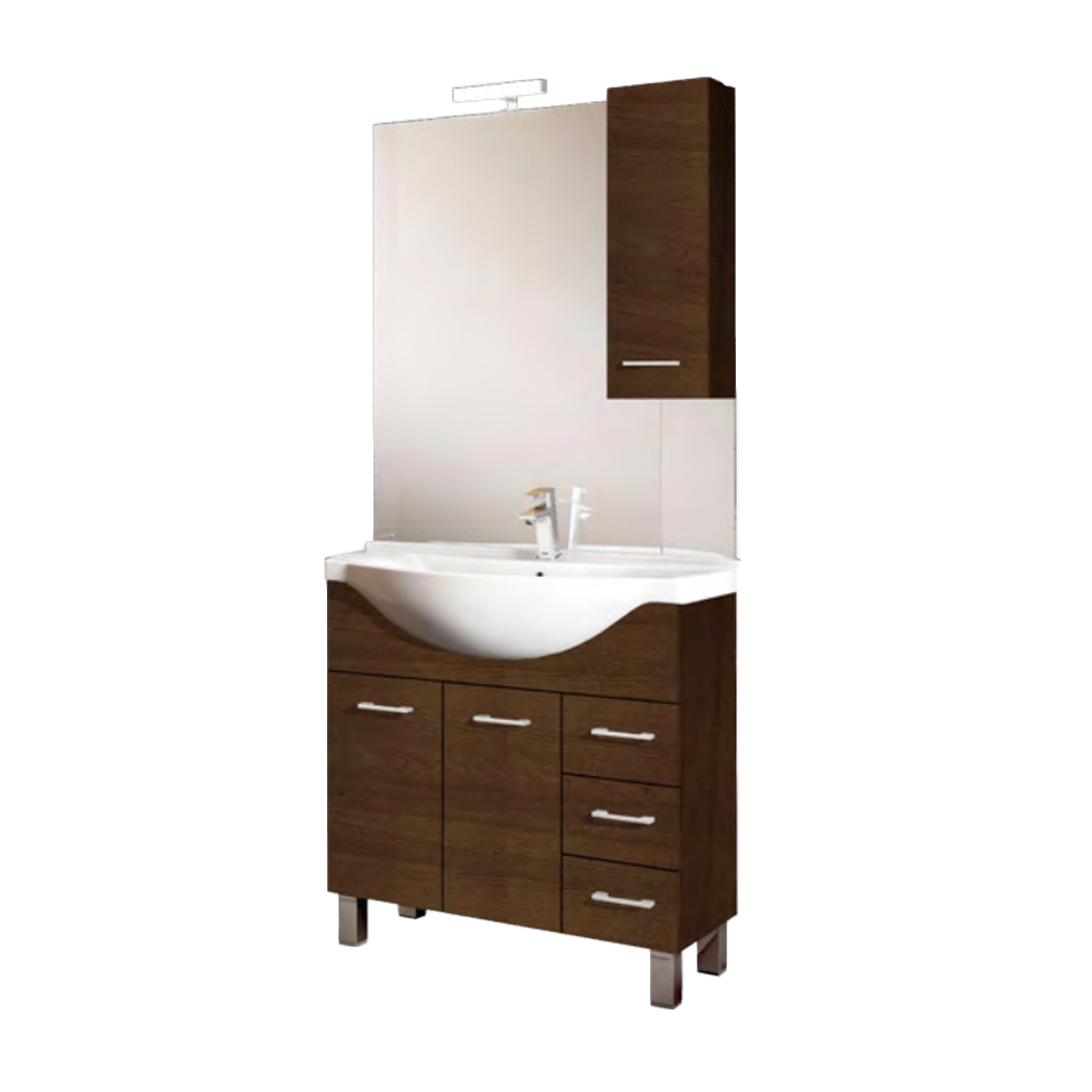  Lavabo 85 e Specchiera finitura Olmo Caffà¨ by CeramicStore | Lo specialista del tuo bagno
