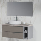 Mobile bagno con lavabo in ceramica specchio e lampada cm 120 colore Pietra - Cubi&Co modello Symmetry 4 by CeramicStore | Lo specialista del tuo bagno