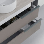  Mobile bagno con lavabo in ceramica specchio e lampada cm 120 colore Pietra - Cubi&Co modello Symmetry 4 by CeramicStore | Lo specialista del tuo bagno