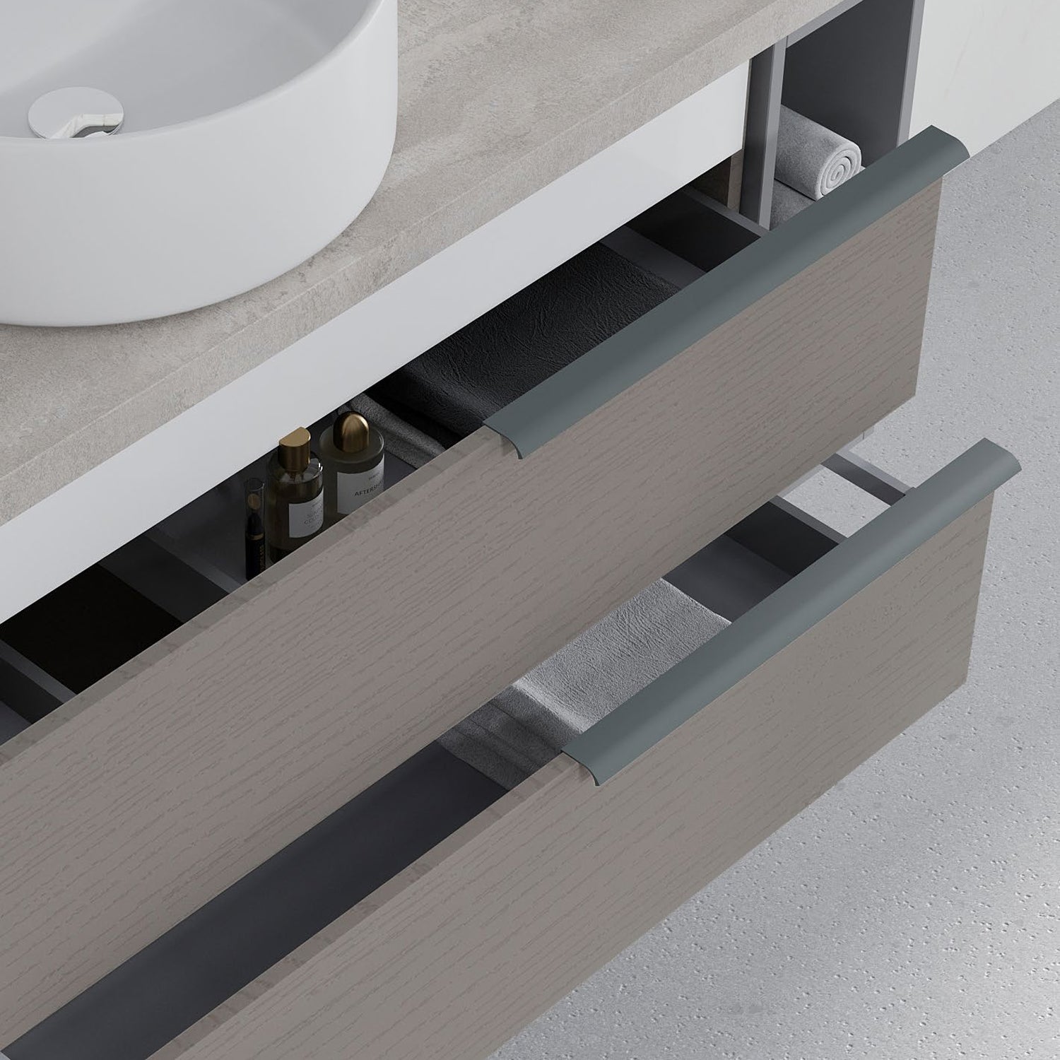  Mobile bagno con lavabo in ceramica specchio e lampada cm 120 colore Pietra - Cubi&Co modello Symmetry 4 by CeramicStore | Lo specialista del tuo bagno