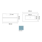  Mobile bagno sospeso con lavabo integrato modello Splendore - Azzurro Polvere by CeramicStore | Lo specialista del tuo bagno