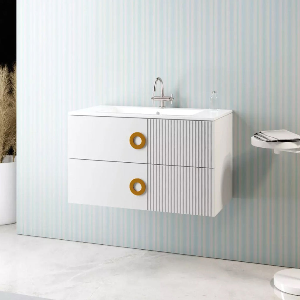Mobile bagno sospeso con lavabo integrato modello Margherita - Bianco Opaco by CeramicStore | Lo specialista del tuo bagno