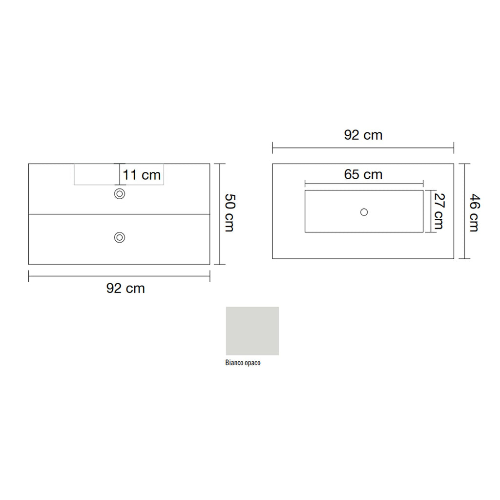  Mobile bagno sospeso con lavabo integrato modello Margherita - Bianco Opaco by CeramicStore | Lo specialista del tuo bagno