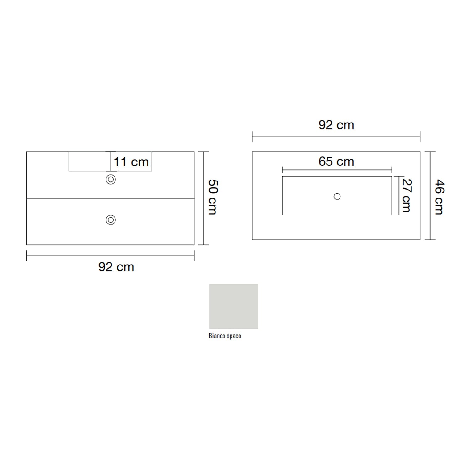  Mobile bagno sospeso con lavabo integrato modello Margherita - Bianco Opaco by CeramicStore | Lo specialista del tuo bagno