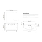  Mobile bagno a terra con specchiera e lavabo Cubi&Co modello Traccia 105 cm - Bianco Lucido by CeramicStore | Lo specialista del tuo bagno