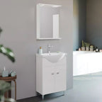  Mobile bagno a terra con specchiera e lavabo integrato Cubi&Co modello Savio 65 cm - Bianco Lucido by CeramicStore | Lo specialista del tuo bagno