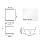  Mobile bagno a terra con specchiera e lavabo integrato Cubi&Co modello Savio 65 cm - Bianco Lucido by CeramicStore | Lo specialista del tuo bagno