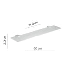  Mensola 60 cm in vetro temperato di Gedy serie Glamour - Cromato