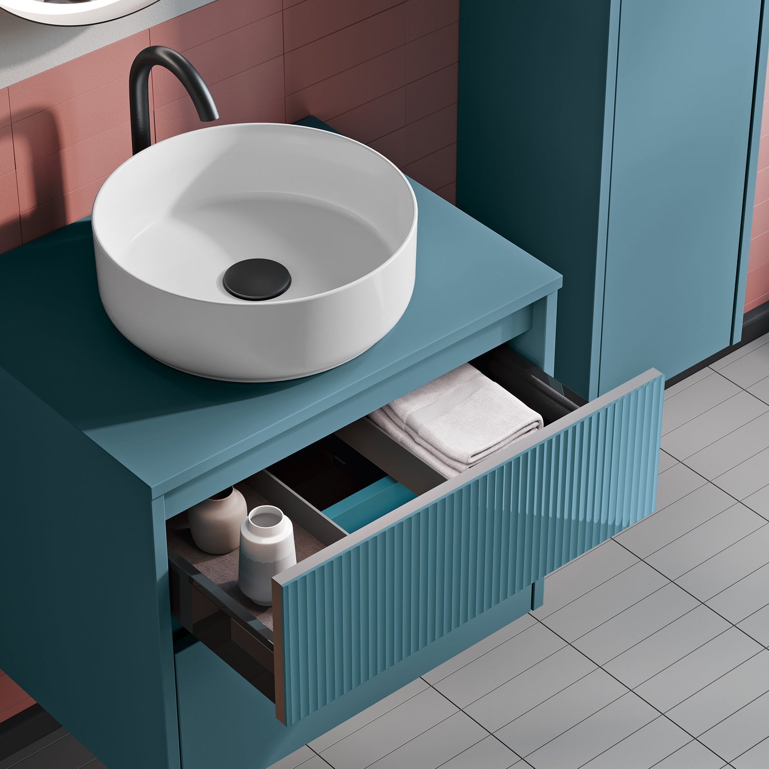  specchio e colonna - Blu Pacifico by CeramicStore | Lo specialista del tuo bagno