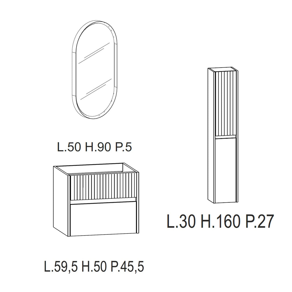 Composizione bagno sospesa Niwa01 di Falegnameria Adriatica con lavabo