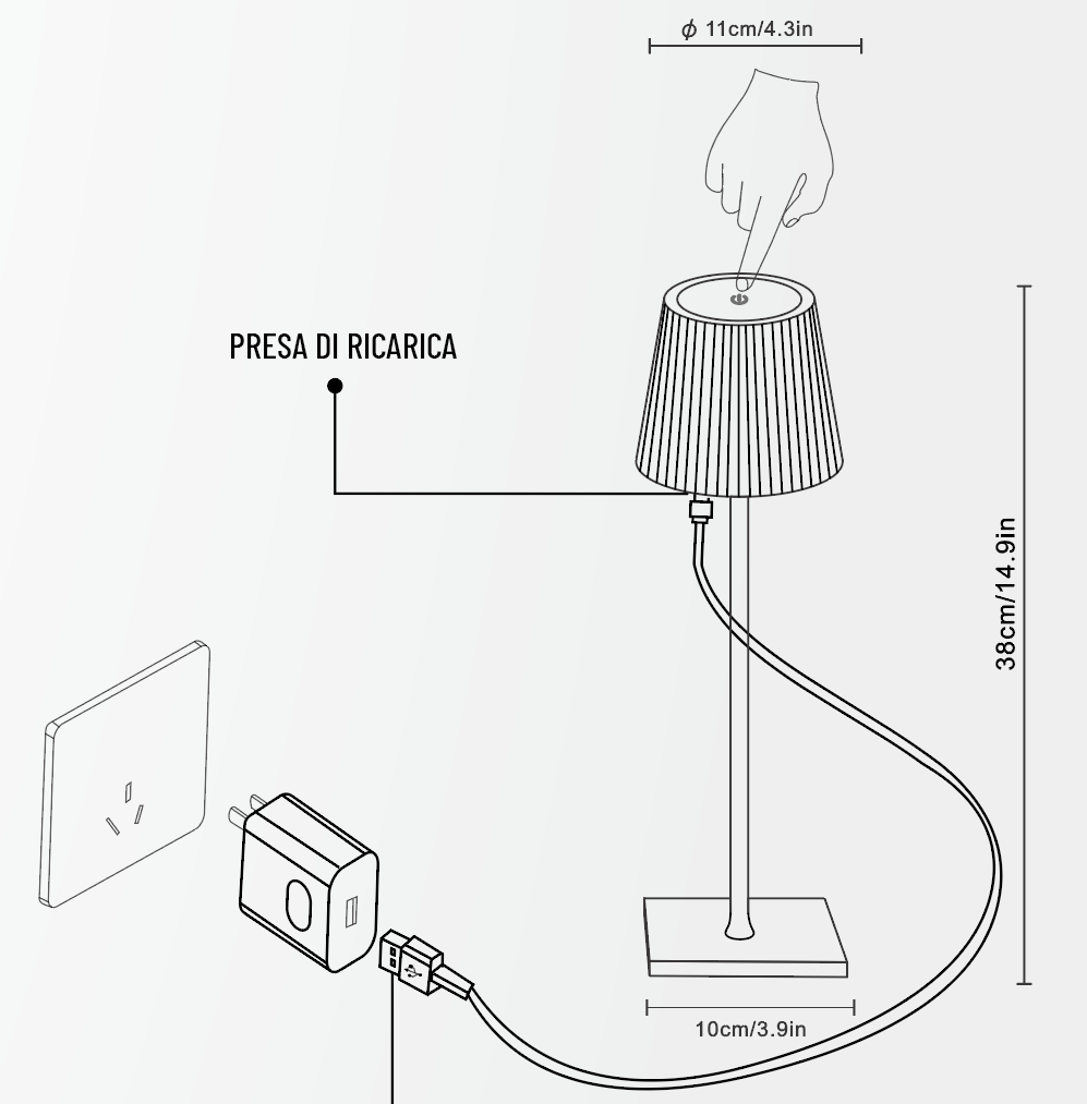  Lampada da tavolo a Led ricaricabile - Blu by CeramicStore | Lo specialista del tuo bagno