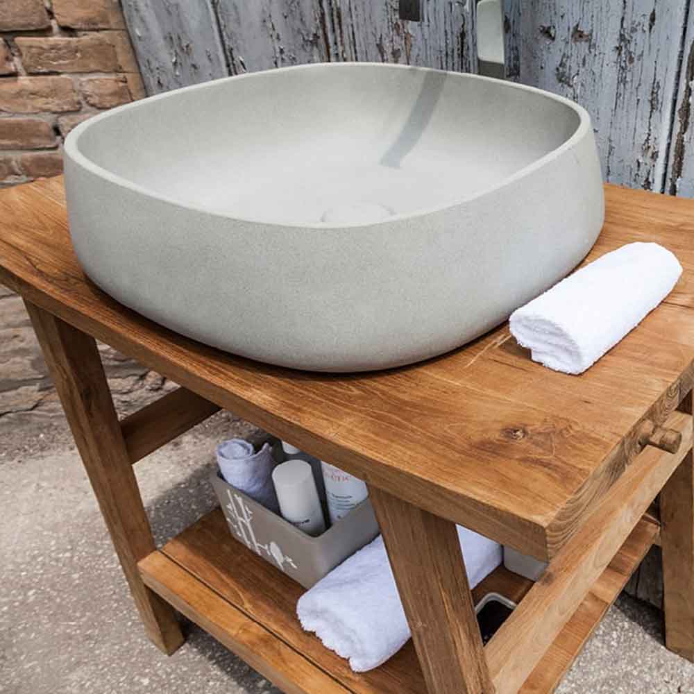  Mobile da bagno Consolle in teak Cipi ZENXL da 86 cm per lavabo da appoggio by CeramicStore | Lo specialista del tuo bagno