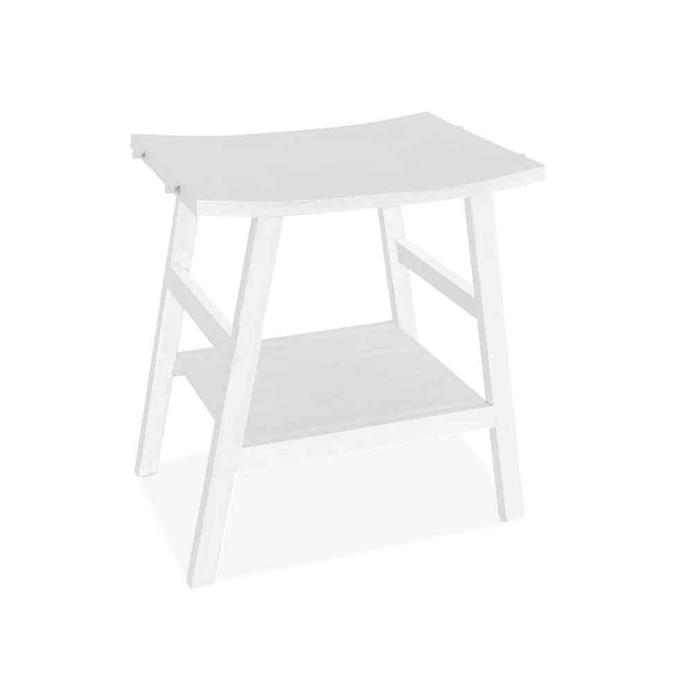 Mobile da bagno Consolle in Teak colore Bianco Cipà¬ modello Zen per lavabo da appoggio by CeramicStore | Lo specialista del tuo bagno