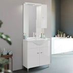  Mobile bagno a terra con specchiera e lavabo Cubi&Co modello Savona - Bianco Lucido by CeramicStore | Lo specialista del tuo bagno