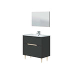  Mobile bagno con specchiera e lavabo Cubi&Co modello Venere - Antracite Rovere by CeramicStore | Lo specialista del tuo bagno
