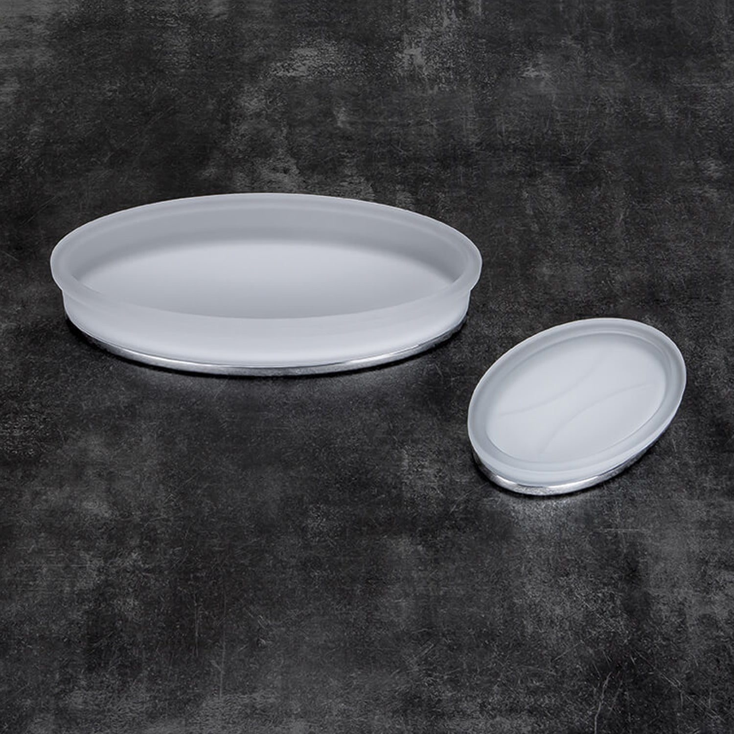  Porta oggetti da bagno in vetro acidato Land di Colombo Design by CeramicStore | Lo specialista del tuo bagno