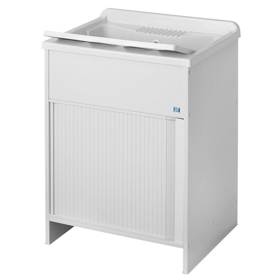 Lavatoio per esterni con mobile in plastica e apertura a serrandina. Vasca in resina speciale Misure cm 60X50X85h by CeramicStore | Lo specialista del tuo bagno