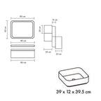  Mobile bagno con lavabo d'appoggio in ceramica e specchio led cm 80 rovere naturale e blu pastello opaco- Cubi&Co modello Destiny 2 by CeramicStore | Lo specialista del tuo bagno