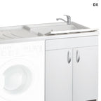  Mobile coprilavatrice 124X60 cm con lavatoio e piano di appoggio. Versione con vasca a Destra MADE IN ITALY by CeramicStore | Lo specialista del tuo bagno