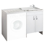  Mobile coprilavatrice 124X60 cm con lavatoio e piano di appoggio. Versione con vasca a Destra MADE IN ITALY by CeramicStore | Lo specialista del tuo bagno
