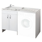  Mobile coprilavatrice 124X60 cm con lavatoio e piano di appoggio. Versione con vasca a Sinistra MADE IN ITALY by CeramicStore | Lo specialista del tuo bagno