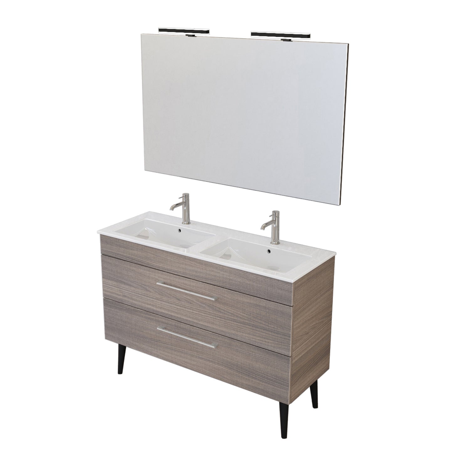  Composizione bagno sospesa Smack a 2 cassetti 118x62 con doppio lavabo