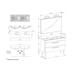  Composizione bagno sospesa Smack a 2 cassetti 118x62 con doppio lavabo