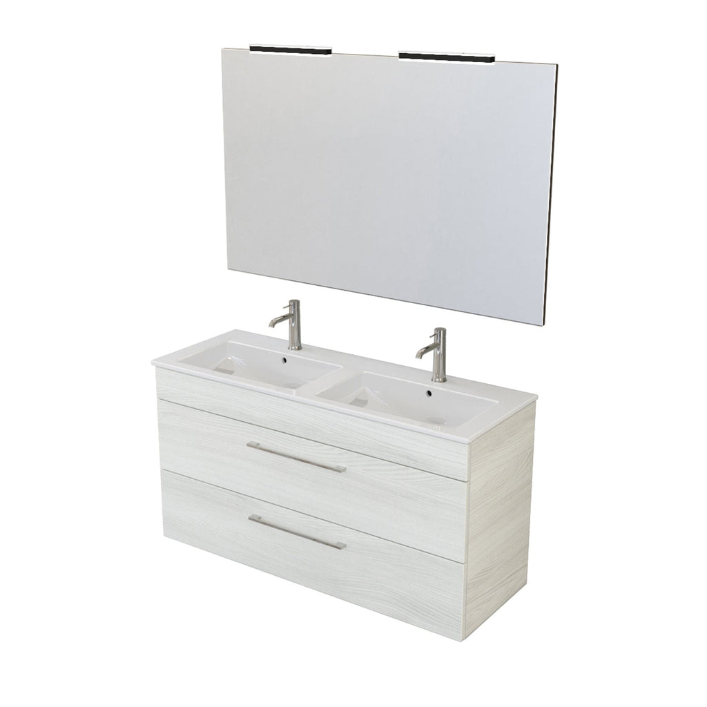  specchio con lampada LED olmo bianco by CeramicStore | Lo specialista del tuo bagno